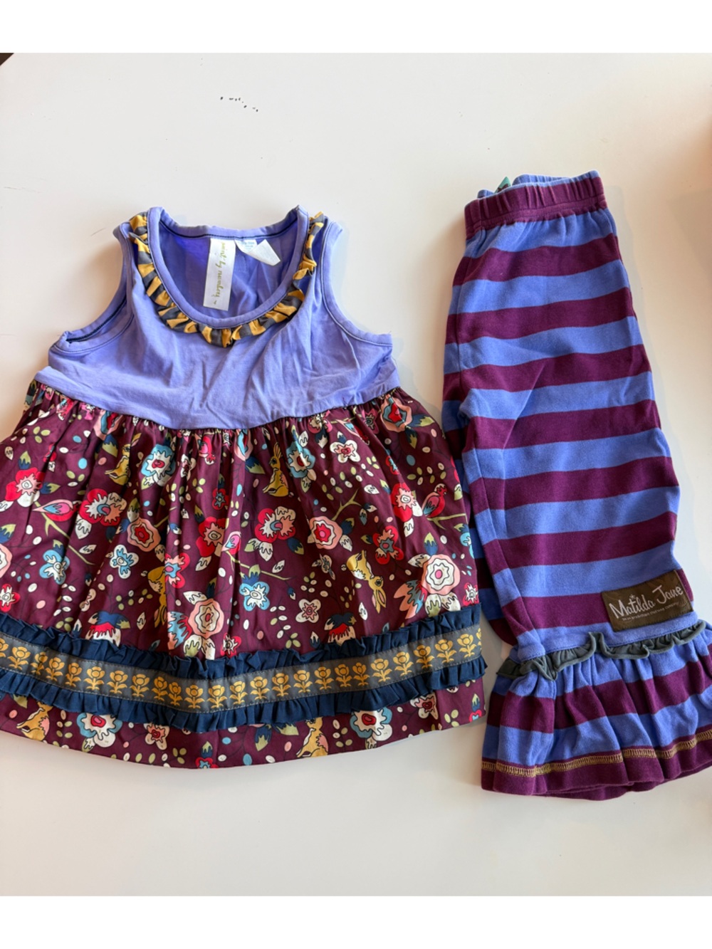 Matilda Jane 2 piece set - Dress & ruffle leggings- Size 4 (see description)